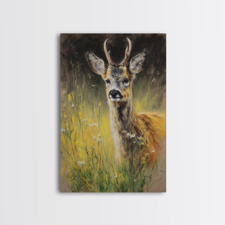 Sunlit Meadow with Delicate Flowers Canvas Print, Guest Bedroom Art, Art Print, Bedroom Decor, Fine Art, Guest, Home, GBA-2x3-23