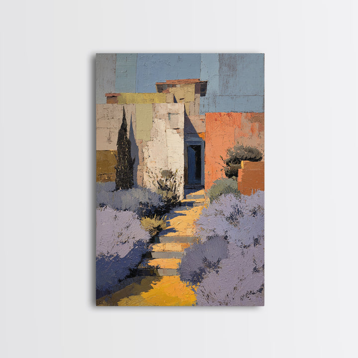 Lavender Field under Pale Sky Framed Canvas Print, Guest Bedroom Art, Farmhouse Wall Art, Bedroom Decor, Fine Art, Guest, GBA-2x3-3