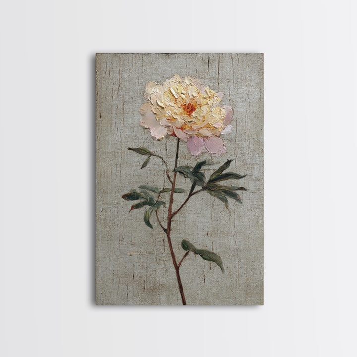 Neutral Peony Painting Canvas Print, Guest Bedroom Art, Framed Wall Art, Bedroom Decor, Fine Art, Guest, Farmhouse Wall Decor, GBA-2x3-65
