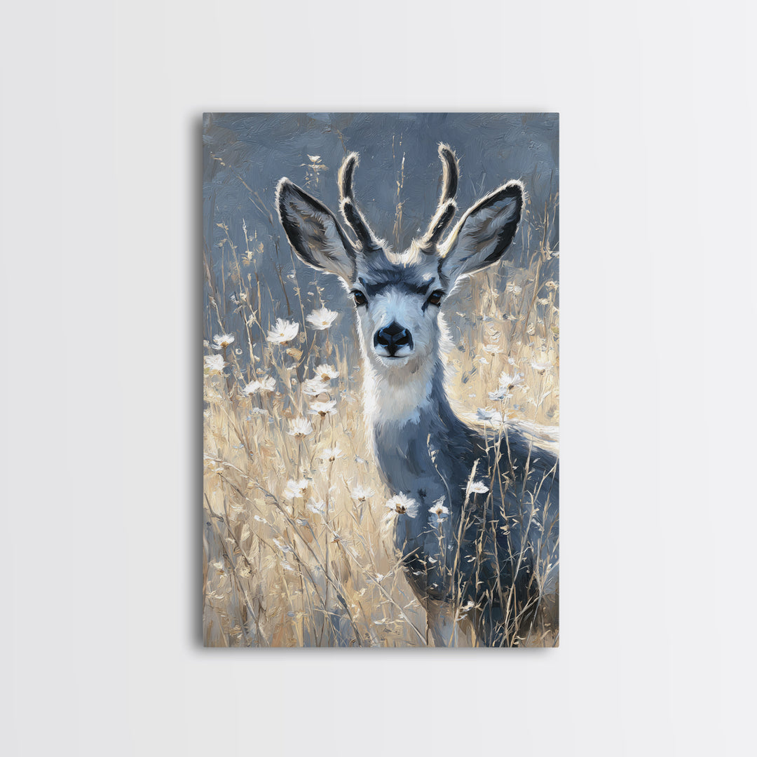 Sunlit Meadow with Delicate Flowers Canvas Print, Guest Bedroom Art, Print, Bedroom Decor, Oil Painting, Guest, GBA-2x3-71