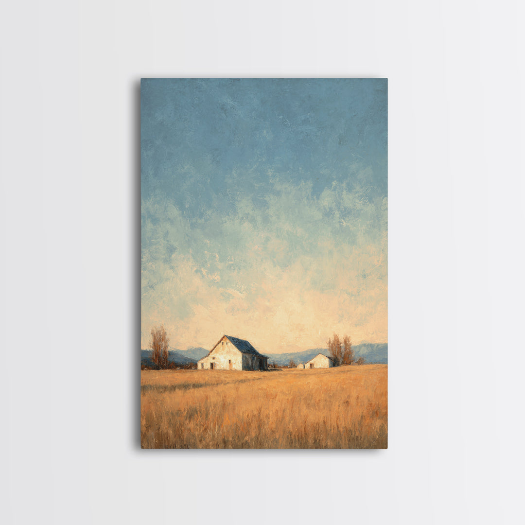 Quiet Horse Pasture at Sunset Canvas Print, Guest Bedroom Art, New Home Gift, Bedroom Decor, Guest, Minimalist Wall Art, GBA-2x3-77