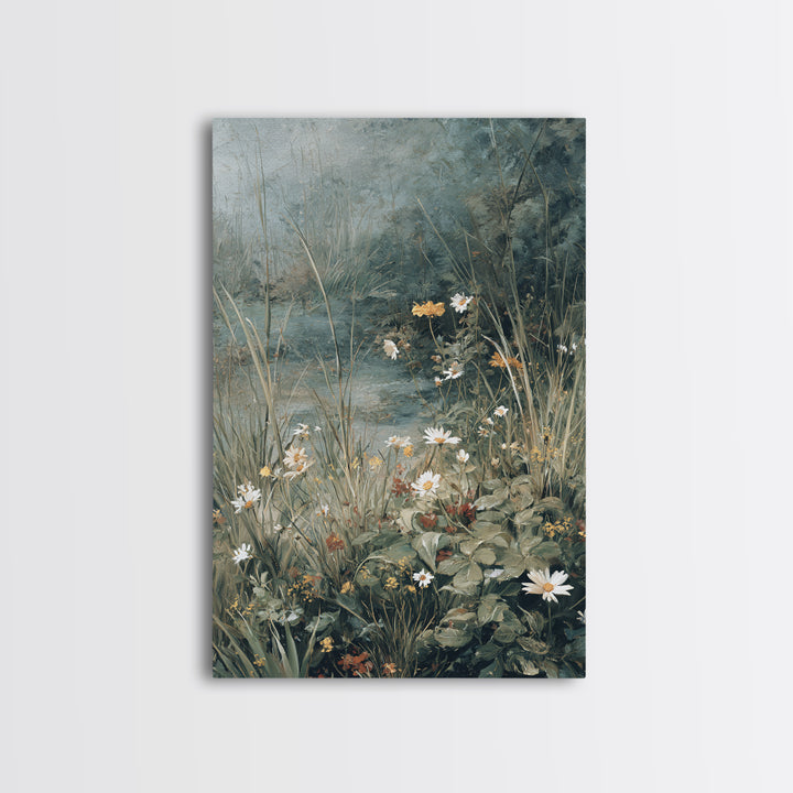 Sunlit Meadow with Delicate Flowers Canvas Print, Guest Bedroom Art, Set of 3 Wall Art, Bedroom Decor, Watercolor Art, Guest, GBA-2x3-95