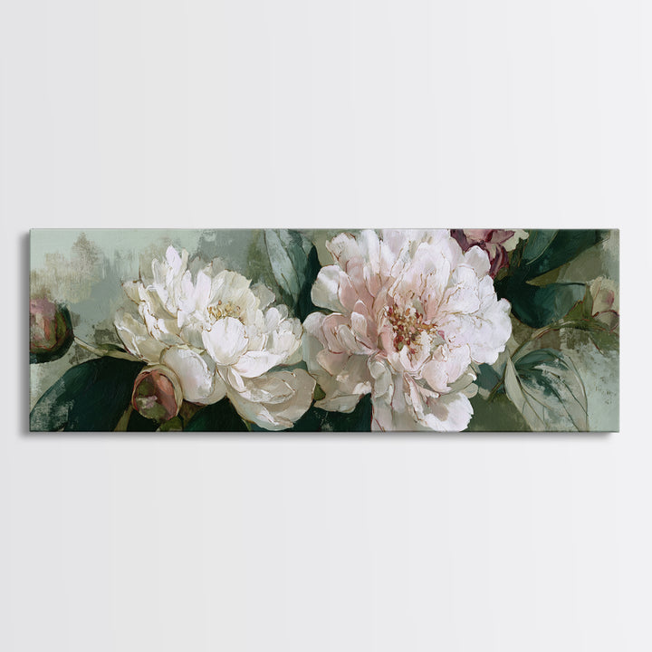 Neutral Peony Painting Framed Canvas Print, Guest Bedroom Art, Printable Art, Bedroom Decor, Abstract Art, Guest, GBA-3x1-1