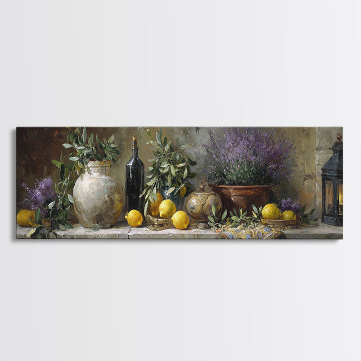 Olive Branch Still Life Canvas Print, Guest Bedroom Art, Living Room Decor, Bedroom Decor, Oil Painting, Guest, GBA-3x1-33