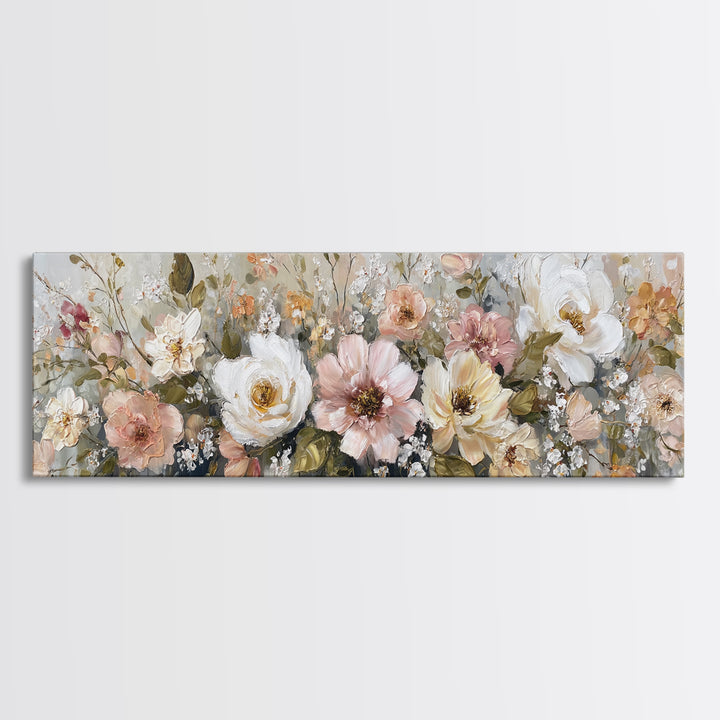 Welcoming Wildflower Bouquet Canvas Print, Guest Bedroom Art, Above Bed Decor, Bedroom Decor, Fine Art, Guest, Boho Decor, GBA-3x1-41
