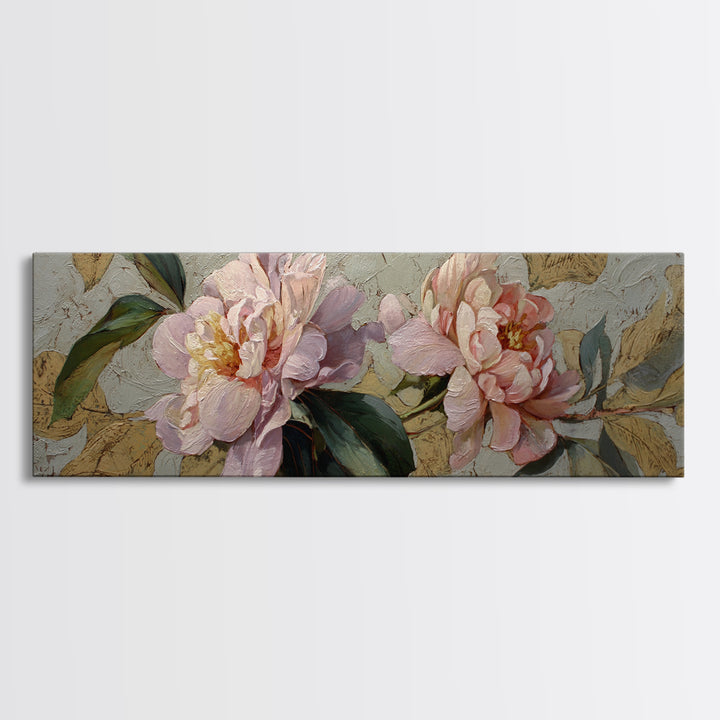 Neutral Peony Painting Canvas Print, Guest Bedroom Art, Bedroom Wall Art, Bedroom Decor, Fine Art, Guest, Neutral Decor, GBA-3x1-49