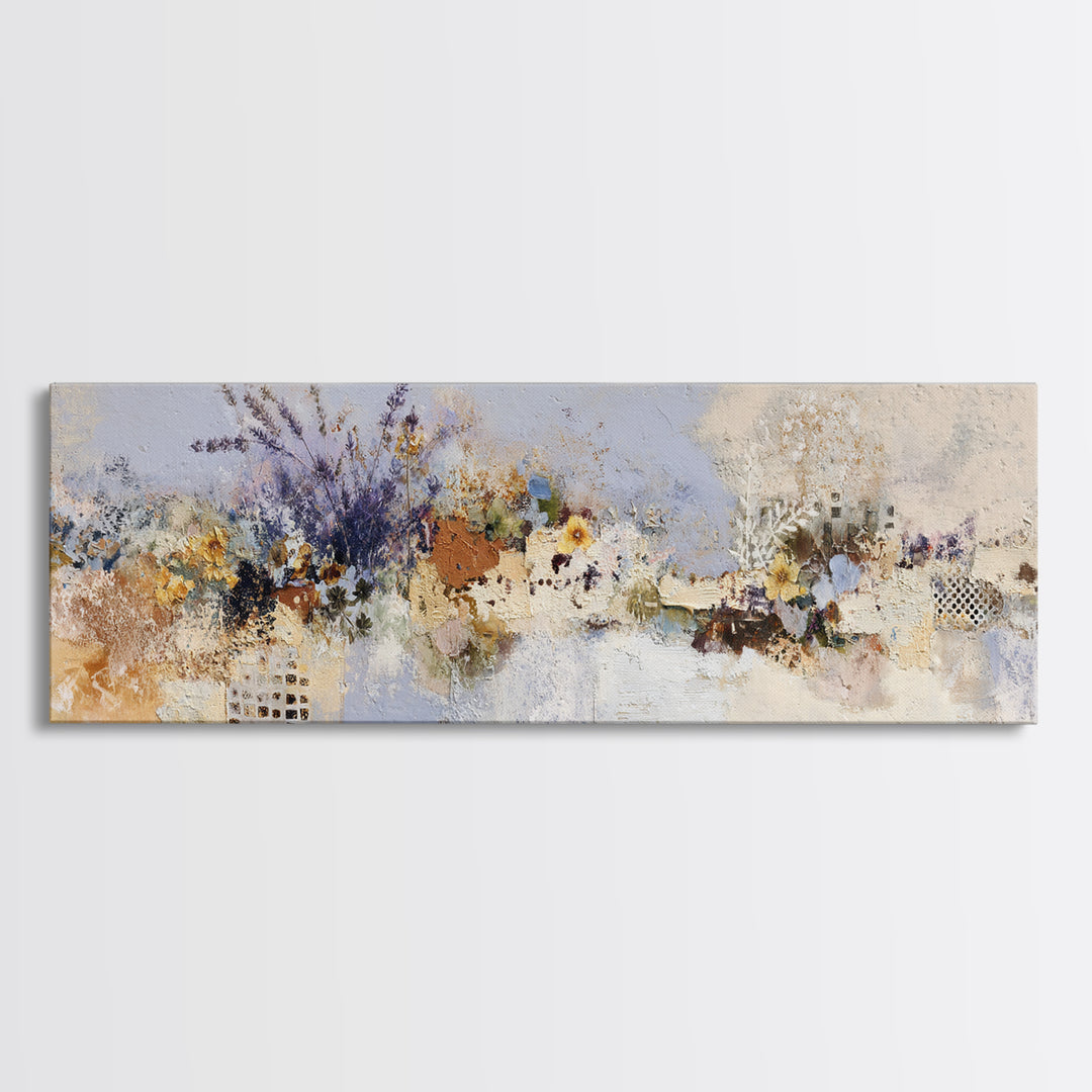 Lavender Field under Pale Sky Framed Canvas Print, Guest Bedroom Art, Wall Art, Bedroom Decor, Fine Art, Guest, New Home Gift, GBA-3x1-59