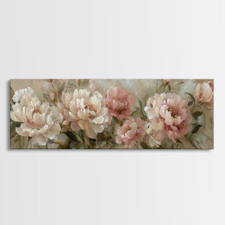 Neutral Peony Painting Canvas Print, Guest Bedroom Art, Gallery Decor, Bedroom Decor, Abstract Art, Guest, Contemporary Art, GBA-3x1-97