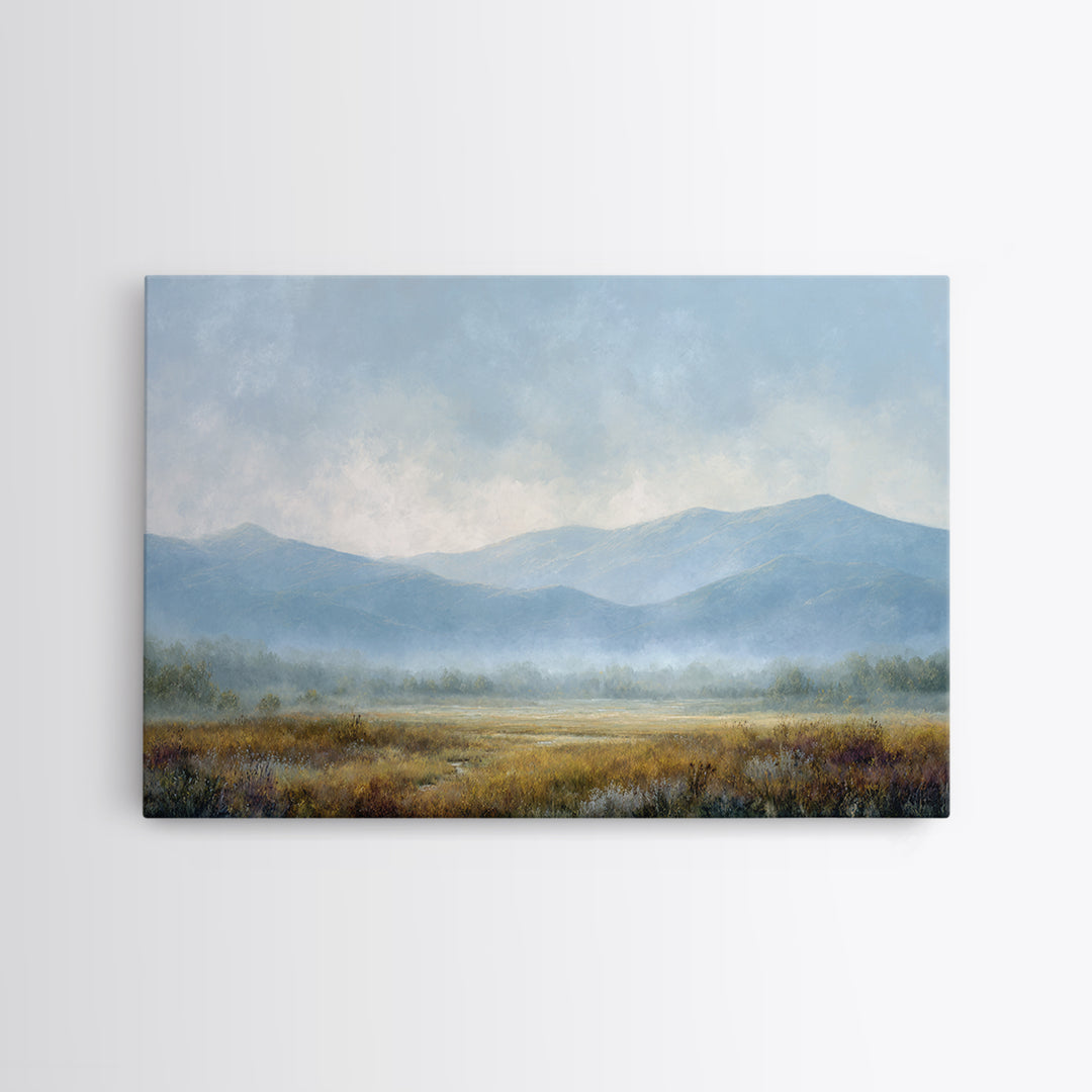 Soft Mountain Horizon Canvas Print, Guest Bedroom Art, Cat Wall Art, Bedroom Decor, Guest, Fine Art Print, Statement Artwork, GBA-3x2-11