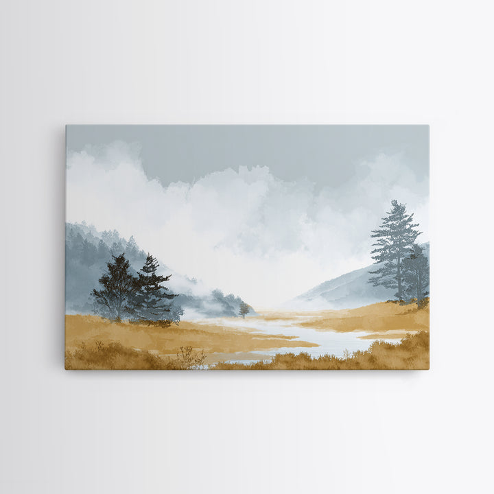 Monochrome Forest Silhouette Canvas Print, Guest Bedroom Art, Pink Wall Art, Bedroom Decor, Fine Art, Guest, New Home, GBA-3x2-17