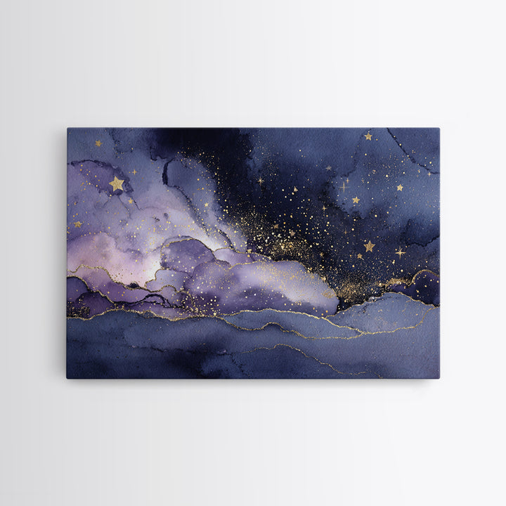 Minimal Moon and Stars Composition Framed Canvas Print, Guest Bedroom Art, Farmhouse Decor, Bedroom Decor, Fine Art, Guest, GBA-3x2-20