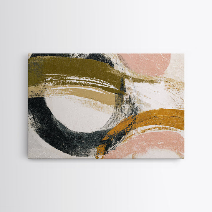 Warm Abstract Arches Framed Canvas Print, Guest Bedroom Art, Funky Wall Art, Bedroom Decor, Abstract Art, Guest, GBA-3x2-31