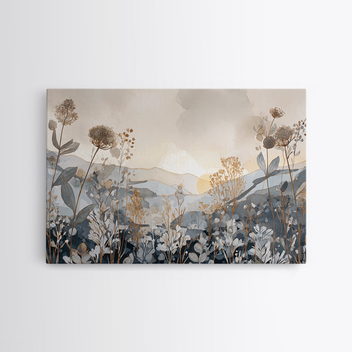 Gentle Botanical Line Drawing Trio Canvas Print, Guest Bedroom Art, Set of 3 Wall Art, Bedroom Decor, Watercolor Art, Guest, GBA-3x2-34