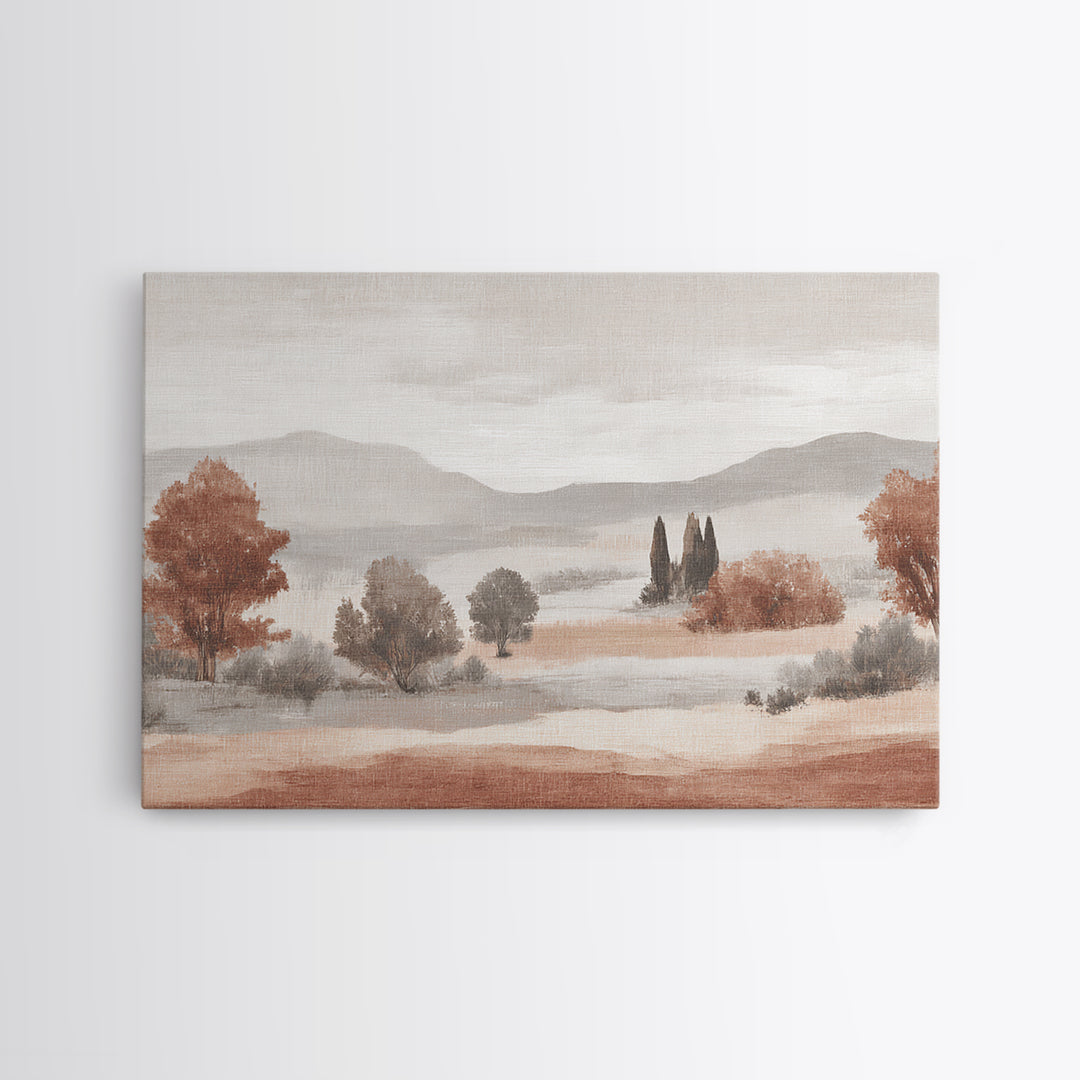 Warm Terracotta Shapes Framed Canvas Print, Guest Bedroom Art, Living Room Decor, Bedroom Decor, Guest, Farmhouse Wall Art, GBA-3x2-50