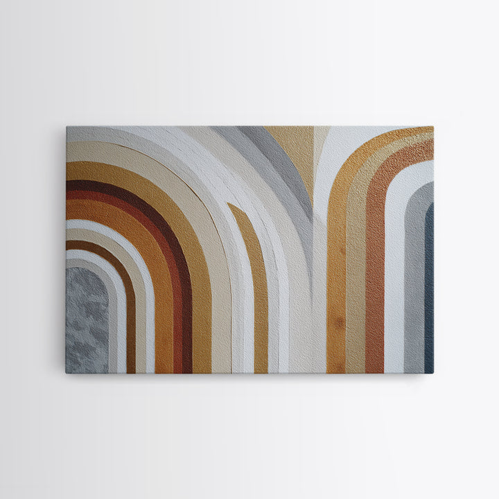 Warm Abstract Arches Framed Canvas Print, Guest Bedroom Art, Wall Decor, Bedroom Decor, Abstract Art, Guest, Living Room Decor, GBA-3x2-55