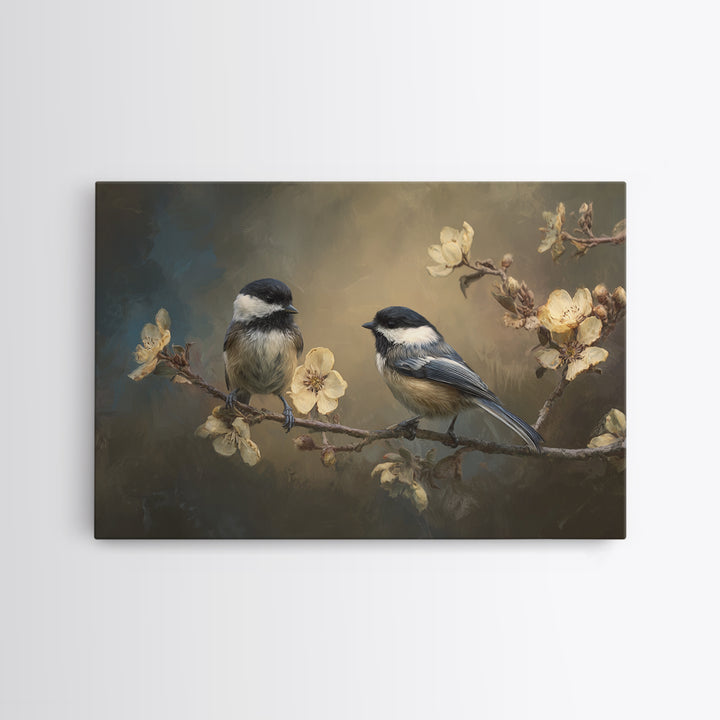 Small Bird Pair on Flowering Branch Canvas Print, Guest Bedroom Art, New Home, Bedroom Decor, Watercolor Art, Guest, GBA-3x2-56