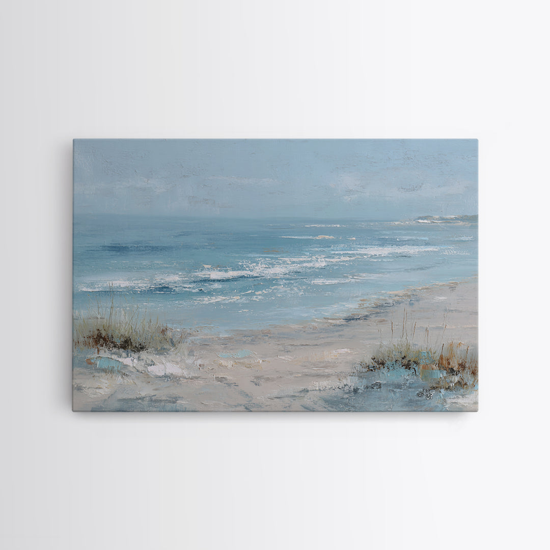 Coastal Dunes in Pale Blue and Sand Canvas Print, Guest Bedroom Art, Bedroom Wall Decor, Bedroom Decor, Fine Art, Guest, GBA-3x2-57