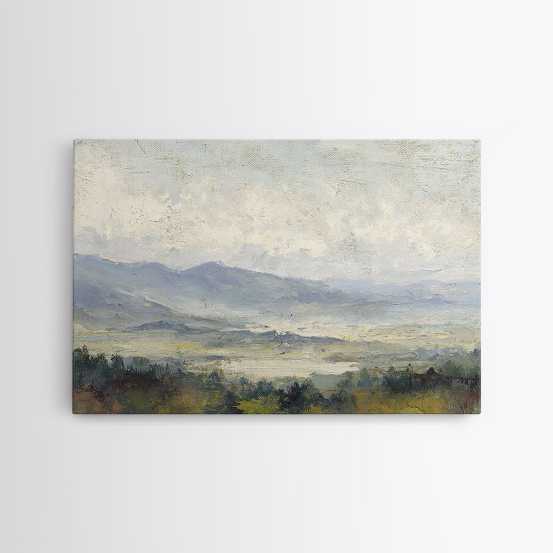 Gentle Rain over Distant Hills Canvas Print, Guest Bedroom Art, Farmhouse Wall Art, Bedroom Decor, Watercolor Art, Guest, GBA-3x2-76