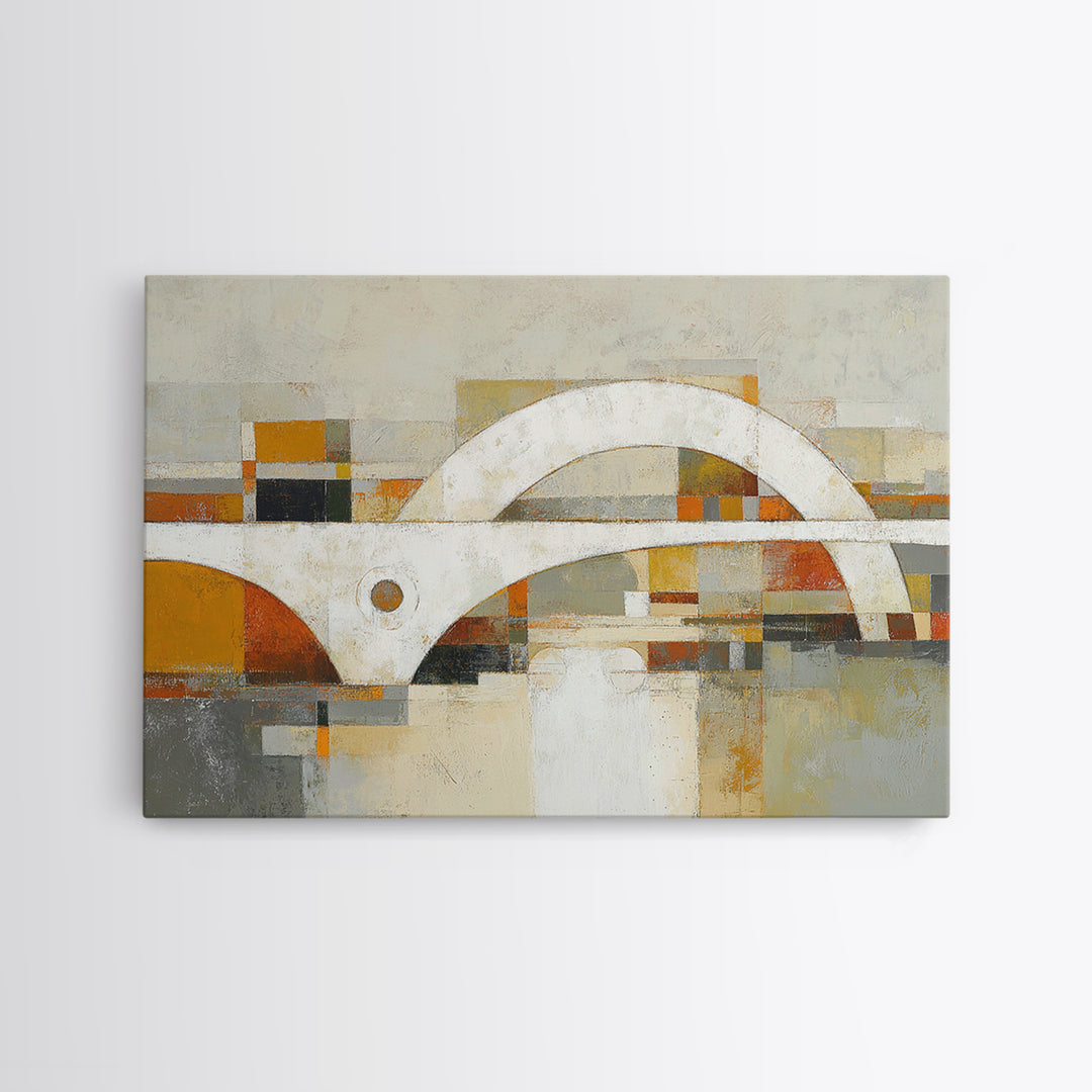 Warm Abstract Arches Framed Canvas Print, Guest Bedroom Art, Downloadable Prints, Bedroom Decor, Abstract Art, Guest, GBA-3x2-79