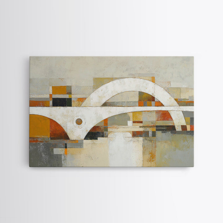 Warm Abstract Arches Framed Canvas Print, Guest Bedroom Art, Downloadable Prints, Bedroom Decor, Abstract Art, Guest, GBA-3x2-79