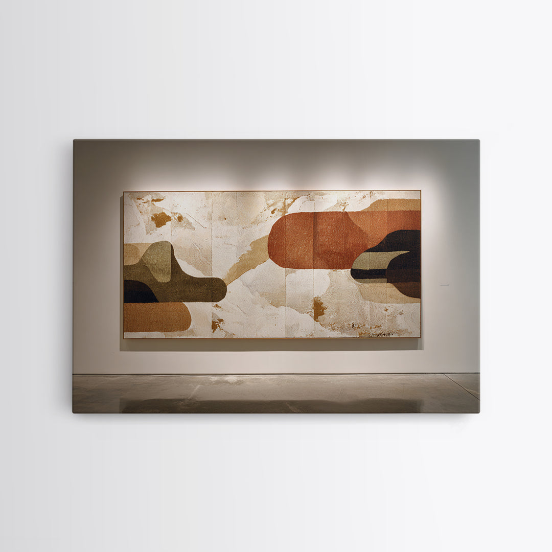 Warm Terracotta Shapes Canvas Print, Guest Bedroom Art, Cat Wall Art, Bedroom Decor, Fine Art, Guest, Fine Art Print, GBA-3x2-98