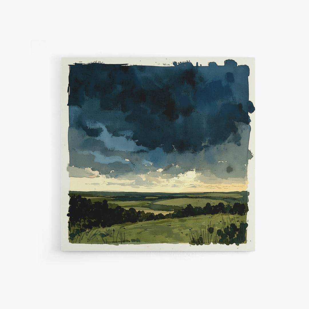 Elegant Ink Wash Landscape Canvas Print, General Fine Art, Wall Decor, Living Room Decor, Fine Art, Original Painting, GEN-1x1-20