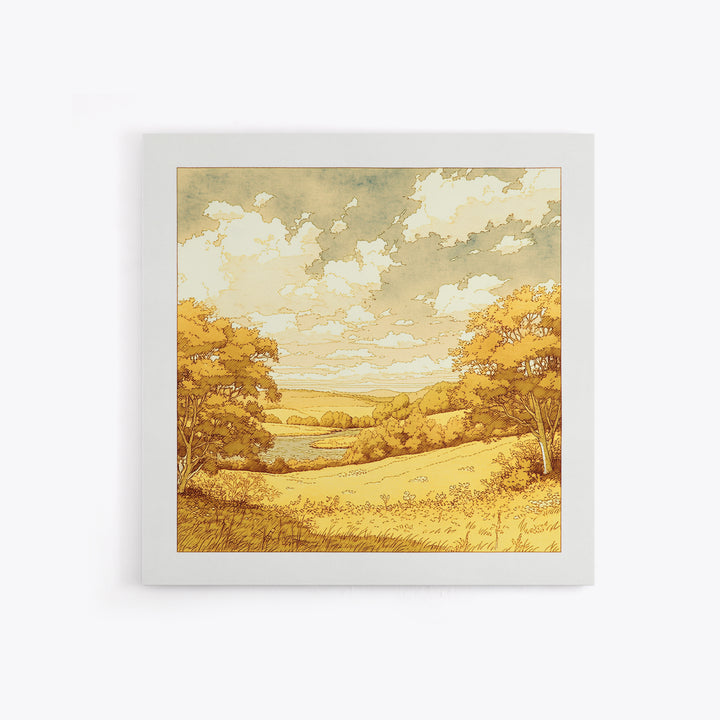 Elegant Ink Wash Landscape Framed Canvas Print, General Fine Art, Art Print, Living Room Decor, Watercolor Art, GEN-1x1-44