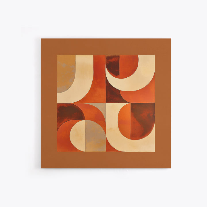 Warm Terracotta Abstract Framed Canvas Print, General Fine Art, Statement Artwork, Living Room Decor, Abstract Art, GEN-1x1-78