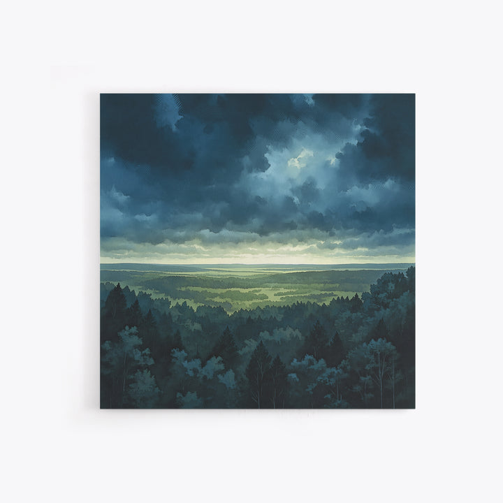 Moody Forest Clearing Framed Canvas Print, General Fine Art, Digital Prints, Living Room Decor, Oil Painting, GEN-1x1-8