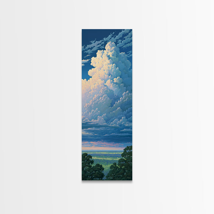 Romantic Cloudscape with Blush and Cream Tones Canvas Print, General Fine Art, Bedroom Decor, Living Room Decor, GEN-1x3-30
