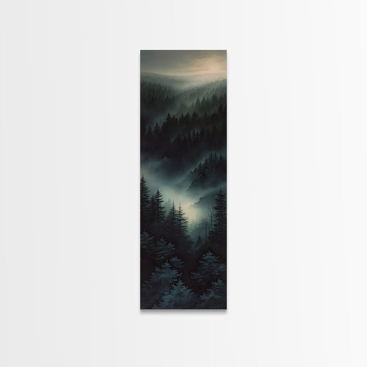 Moody Forest Clearing Canvas Print, General Fine Art, Digital Prints, Living Room Decor, Oil Painting, Large Wall Art, GEN-1x3-44