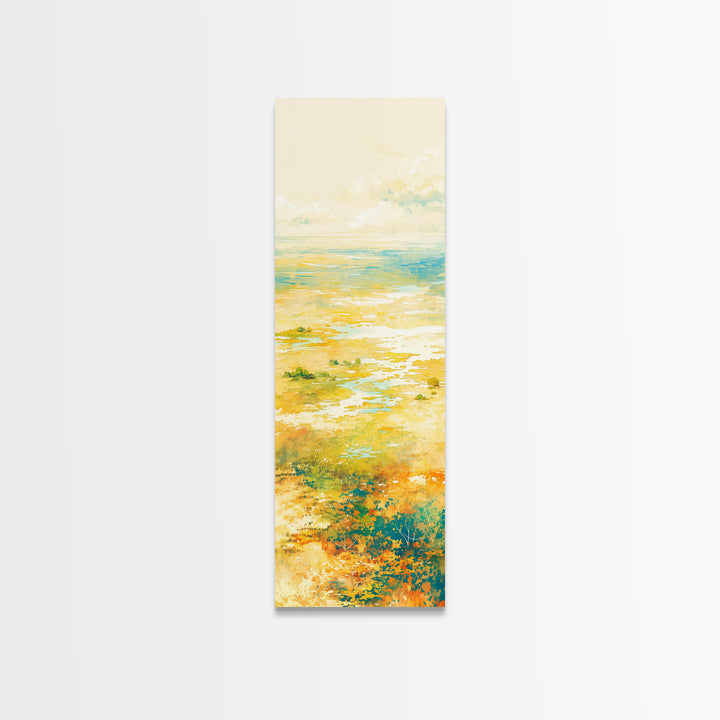 Quiet Abstract Landscape Framed Canvas Print, General Fine Art, Art, Living Room Decor, Fine Art, Mid Century Modern, GEN-1x3-61