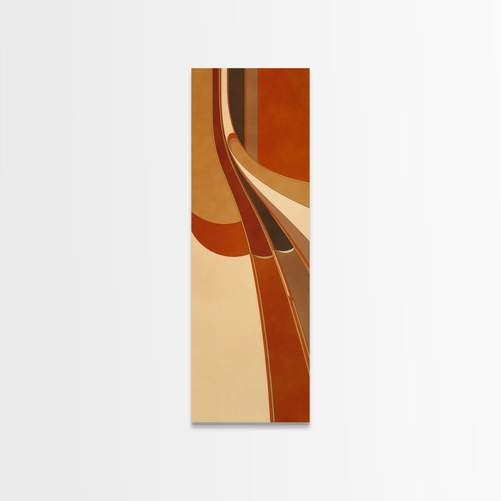 Warm Terracotta Abstract Framed Canvas Print, General Fine Art, Luxury Decor, Living Room Decor, Abstract Art, GEN-1x3-66