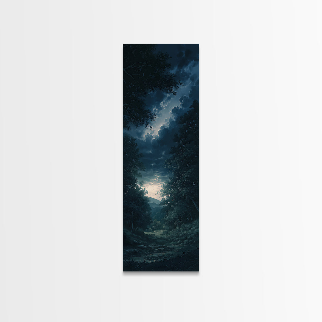 Moody Forest Clearing Canvas Print, General Fine Art, Digital Wall Art, Living Room Decor, Fine Art, Neutral Decor, GEN-1x3-68