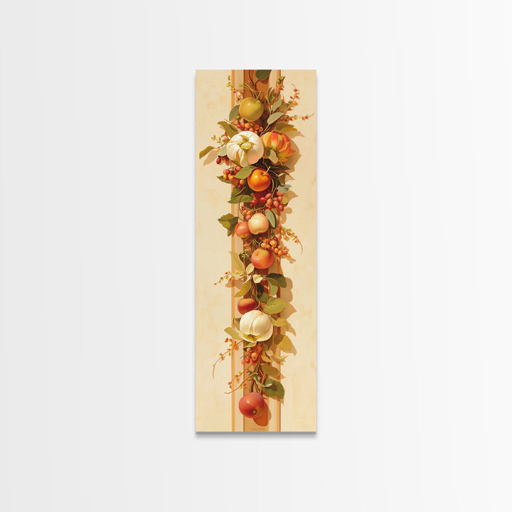 Simple Still Life of Fruit and Linen Framed Canvas Print, General Fine Art, Art Deco, Living Room Decor, Fine Art, GEN-1x3-76