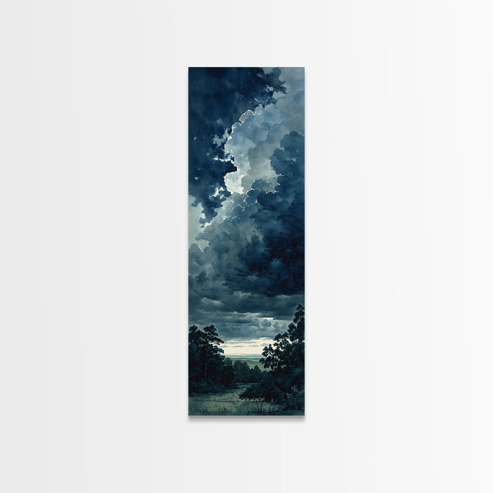 Elegant Ink Wash Landscape Framed Canvas Print, General Fine Art, Contemporary Art, Living Room Decor, Fine Art, GEN-1x3-8