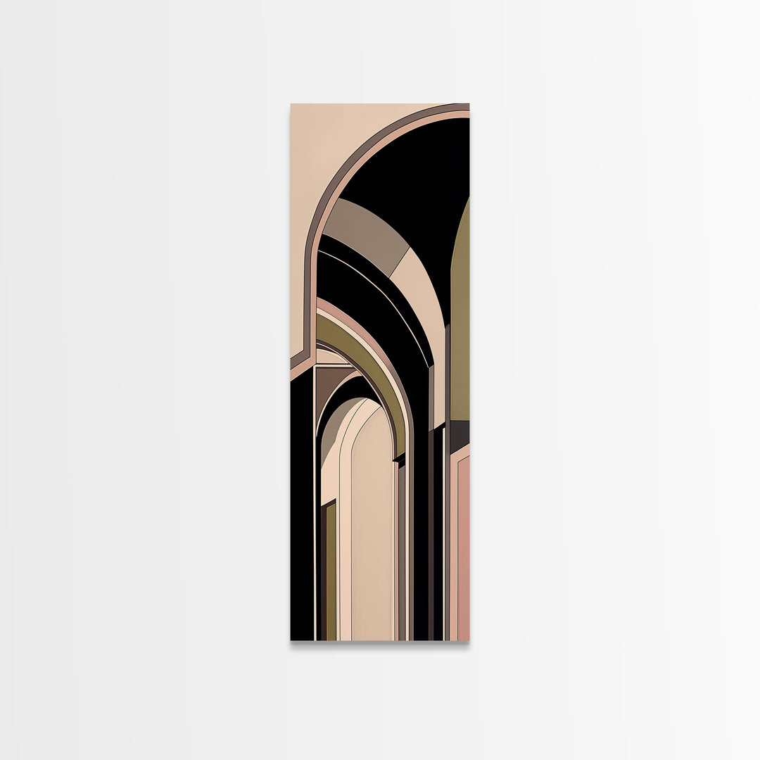 Monochrome Architectural Arch Composition Canvas Print, General Fine Art, Canvas Wall Art, Living Room Decor, GEN-1x3-96