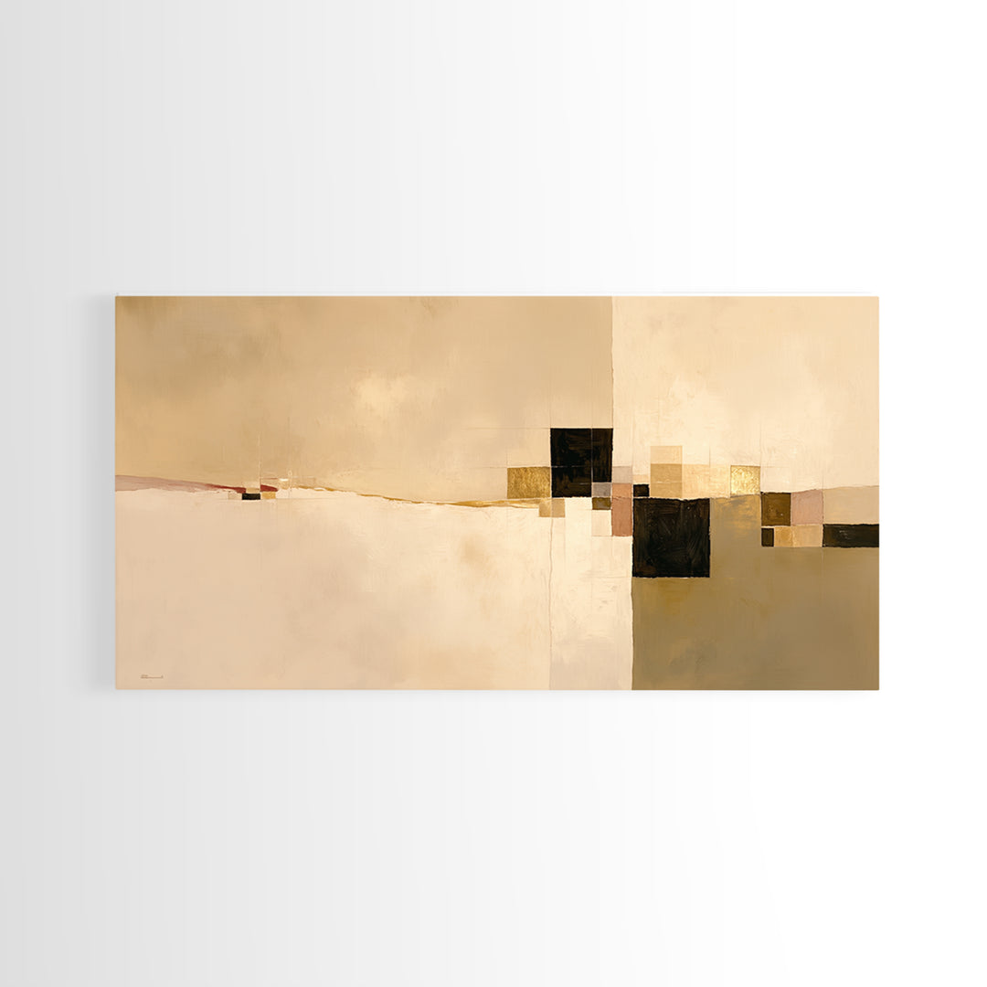 Earthy Plaster Texture Abstract Framed Canvas Print, General Fine Art, Large Wall Art, Living Room Decor, Abstract Art, GEN-2x1-11