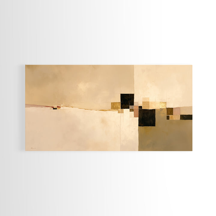 Earthy Plaster Texture Abstract Framed Canvas Print, General Fine Art, Large Wall Art, Living Room Decor, Abstract Art, GEN-2x1-11