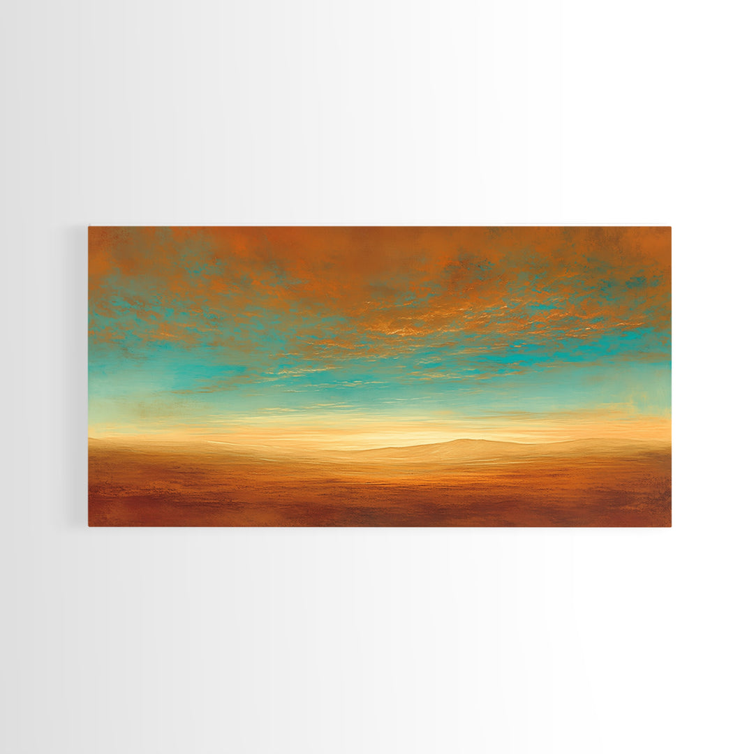 Serene Desert Horizon Framed Canvas Print, General Fine Art, Wall Decor, Living Room Decor, Fine Art, Original Painting, GEN-2x1-37