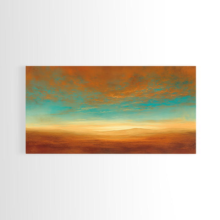 Serene Desert Horizon Framed Canvas Print, General Fine Art, Wall Decor, Living Room Decor, Fine Art, Original Painting, GEN-2x1-37