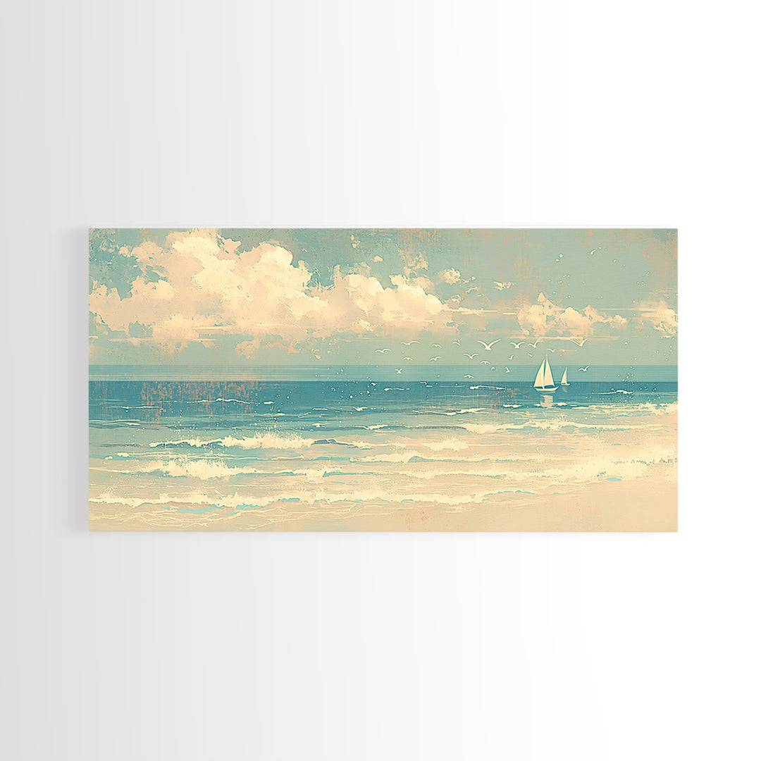 Coastal Water Study Canvas Print, General Fine Art, Printable Wall Art, Living Room Decor, Fine Art, Canvas Wall Art, GEN-2x1-49