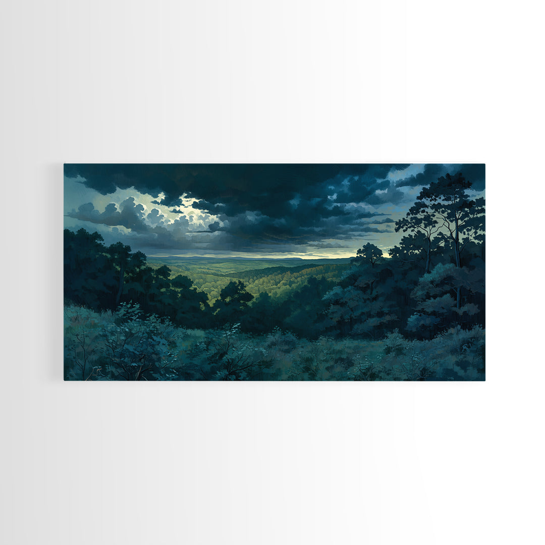 Moody Forest Clearing Canvas Print, General Fine Art, Wall Decor, Living Room Decor, Fine Art, Original Painting, GEN-2x1-52