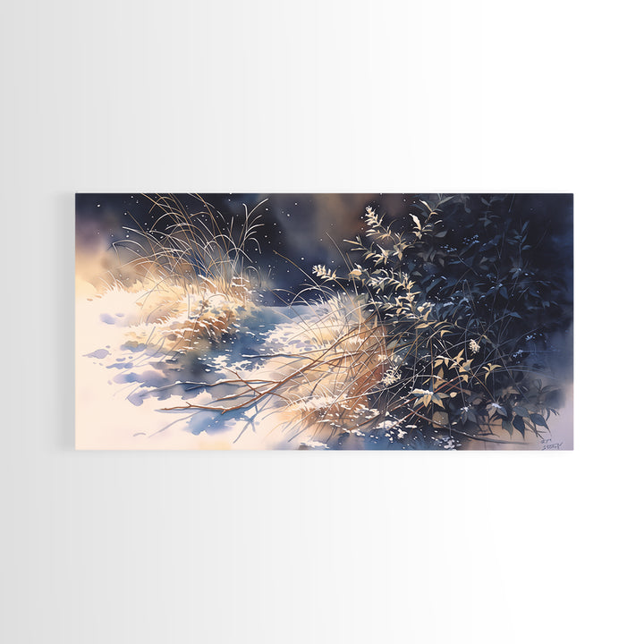 Soft Watercolor Branch Study Framed Canvas Print, General Fine Art, Mid Century Modern, Living Room Decor, Fine Art, GEN-2x1-55