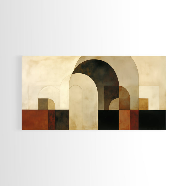 Monochrome Architectural Arch Composition Framed Canvas Print, General Fine Art, Painting, Living Room Decor, Fine Art, GEN-2x1-56