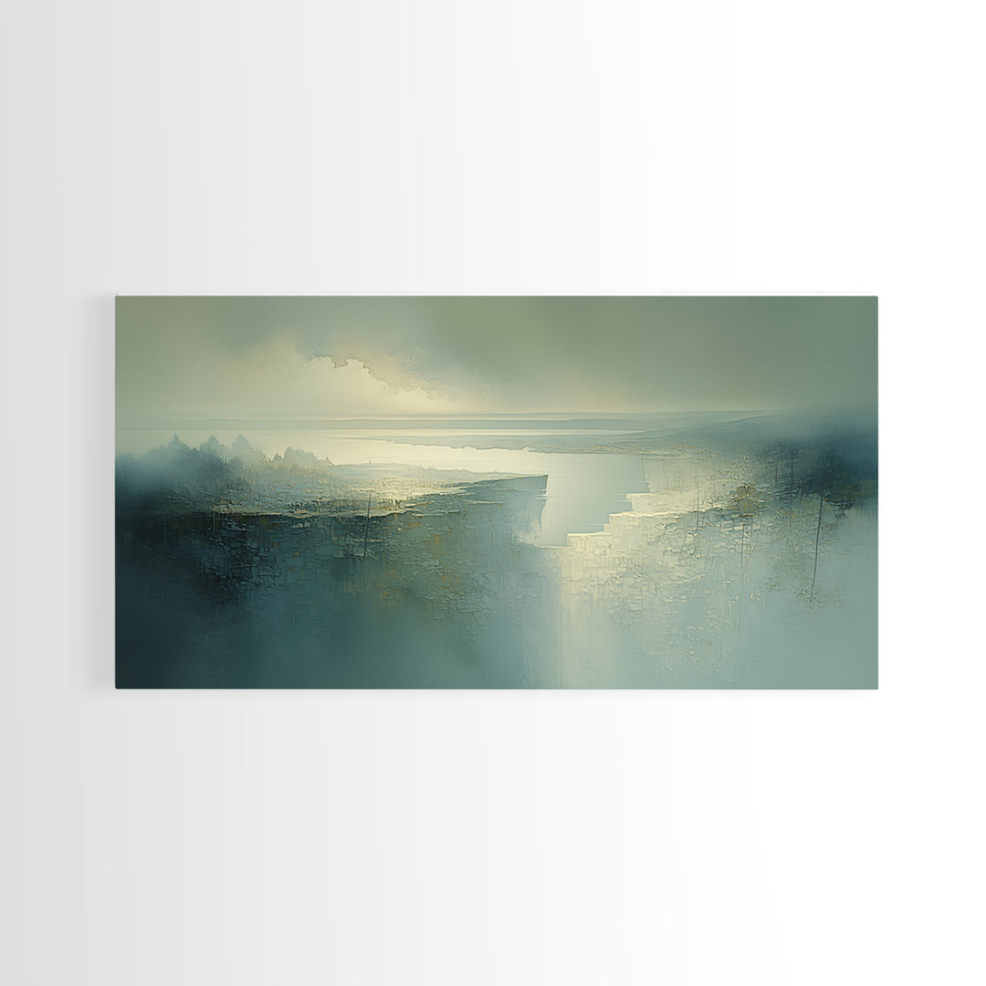Quiet Abstract River Shape Canvas Print, General Fine Art, Print, Living Room Decor, Abstract Art, Art Deco, GEN-2x1-68