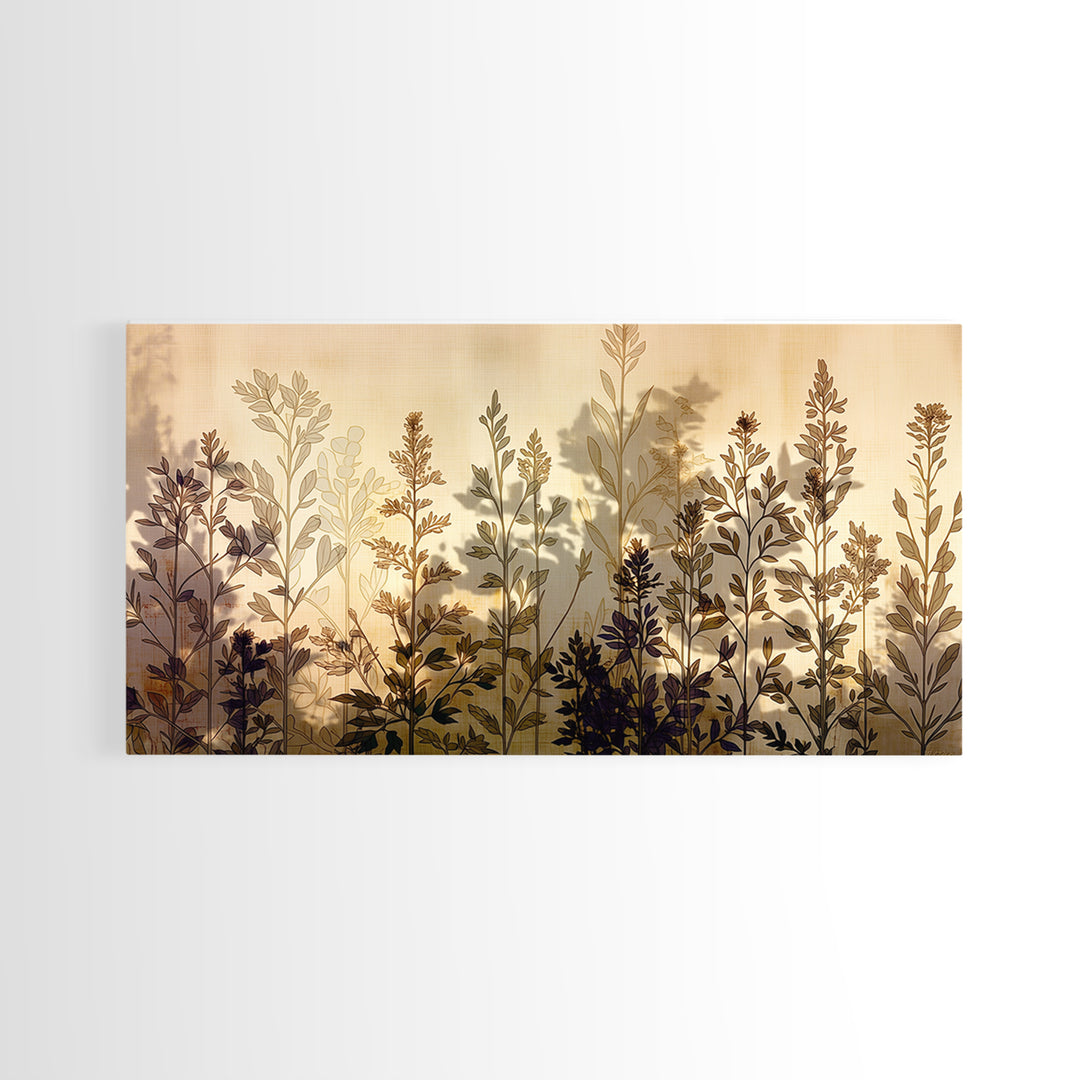 Botanical Silhouette Series Canvas Print, General Fine Art, Original Painting, Living Room Decor, Oil Painting, GEN-2x1-89