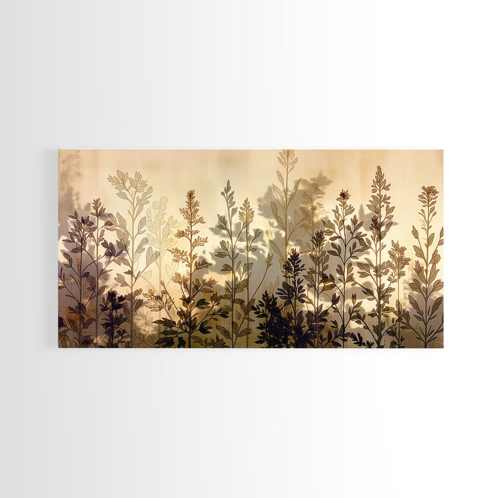 Botanical Silhouette Series Canvas Print, General Fine Art, Original Painting, Living Room Decor, Oil Painting, GEN-2x1-89