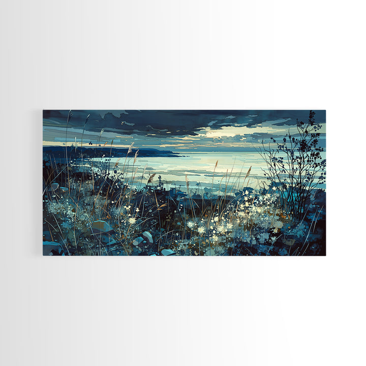Quiet Abstract Landscape Canvas Print, General Fine Art, Oil Painting, Living Room Decor, Fine Art, Gallery Decor, GEN-2x1-93