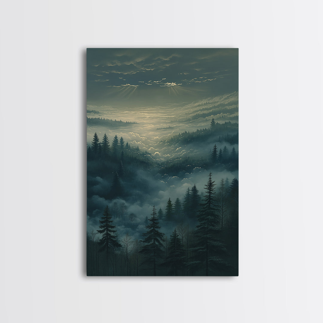 Moody Forest Clearing Canvas Print, General Fine Art, Gallery Decor, Living Room Decor, Fine Art, Wall Art, Home Decor, GEN-2x3-16